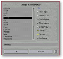 Image : Paste function dialog box